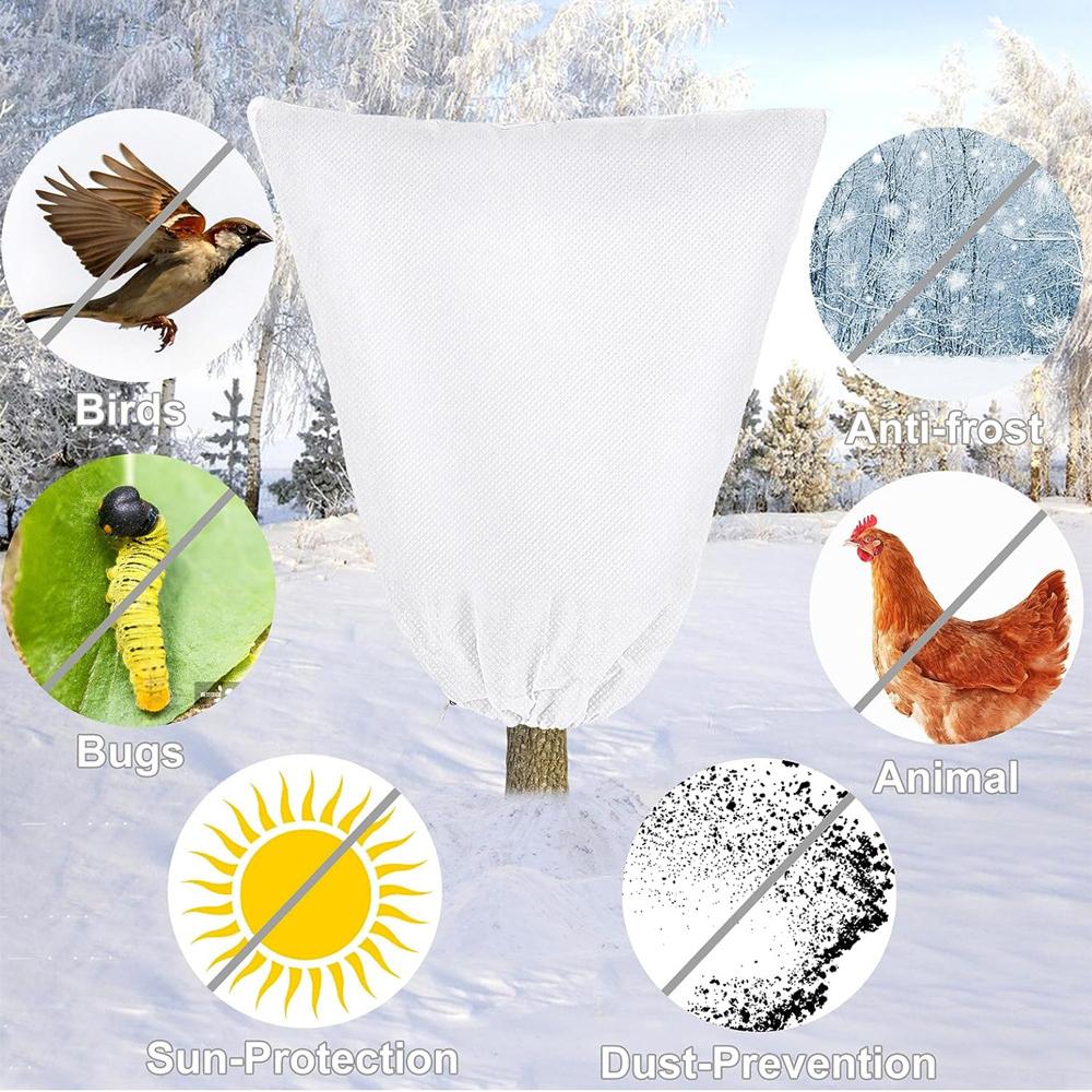 2 шт. Чехлы для растений для защиты от заморозков со шнурком для кустарников, плодовых деревьев