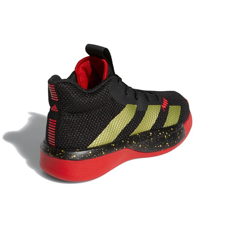 adidas Детские баскетбольные кроссовки Pro Next J Mid top Черно-золотисто-красные 2019 Дети в возрасте от 3 до 7 лет FV4718