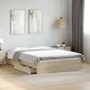 VidaXL Bed Frame and Drawers Sonoma Oak 120x200 Cm Engineered Wood, Bed, Storage Bed, Double Bed Frame, Bed 3280666