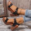 Women's Shoes 2024 Summer Solid Color Open Toe Women's Sandals Fashion Large Size One-Line Buckle Strap High Heel Sandals