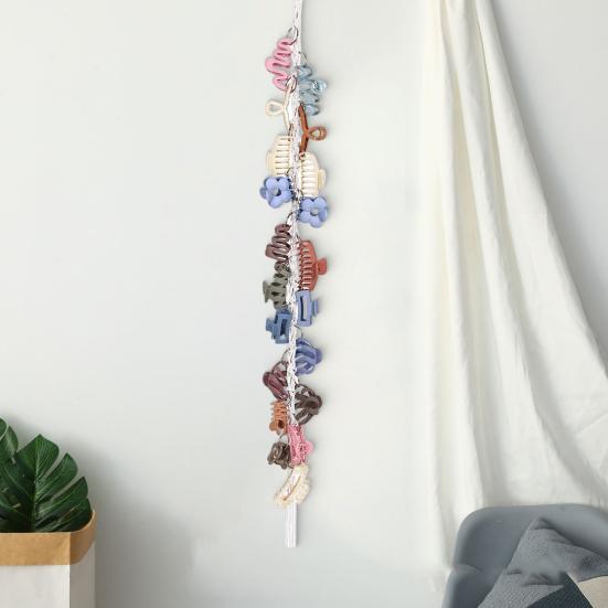 Бохо Органайзер для заколок для волос Плетеный Вертикальный Держатель для крабов для волос с 20 металлическими