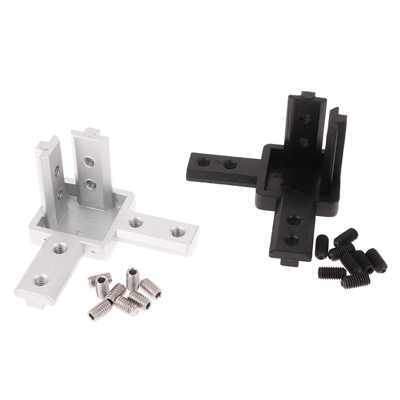 4Pack 3-Way End Corner Bracket Connector For T Slot 2020 3030 4040 Aluminum Extrusion Profile 3-Dimensional Bracket Parts