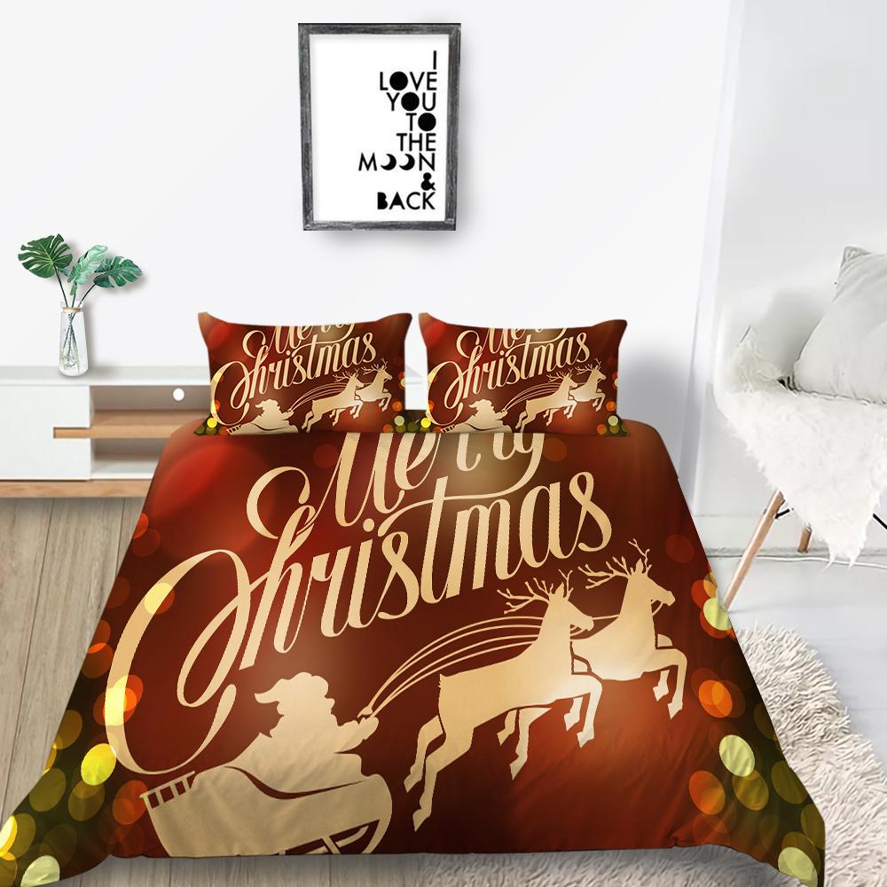 Рождественский комплект домашнего постельного белья, полноразмерное одеяло и наволочка для спальни, 2/3, мягкий моющийся домашний декор