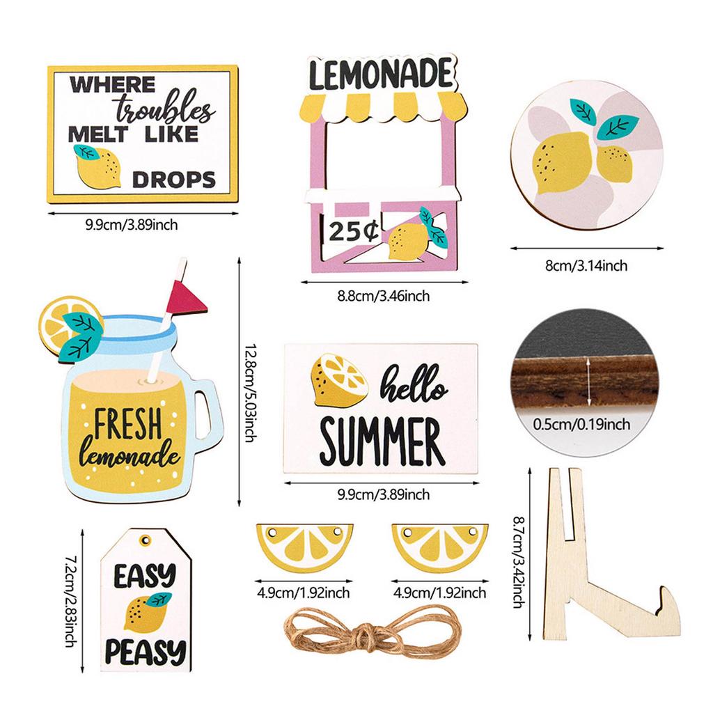 1 комплект, деревянный лимонный стиль, многоуровневый поднос, декор, изделия из дерева, украшения, принадлежности для фестиваля, праздника, Нового года, вечеринки, фон