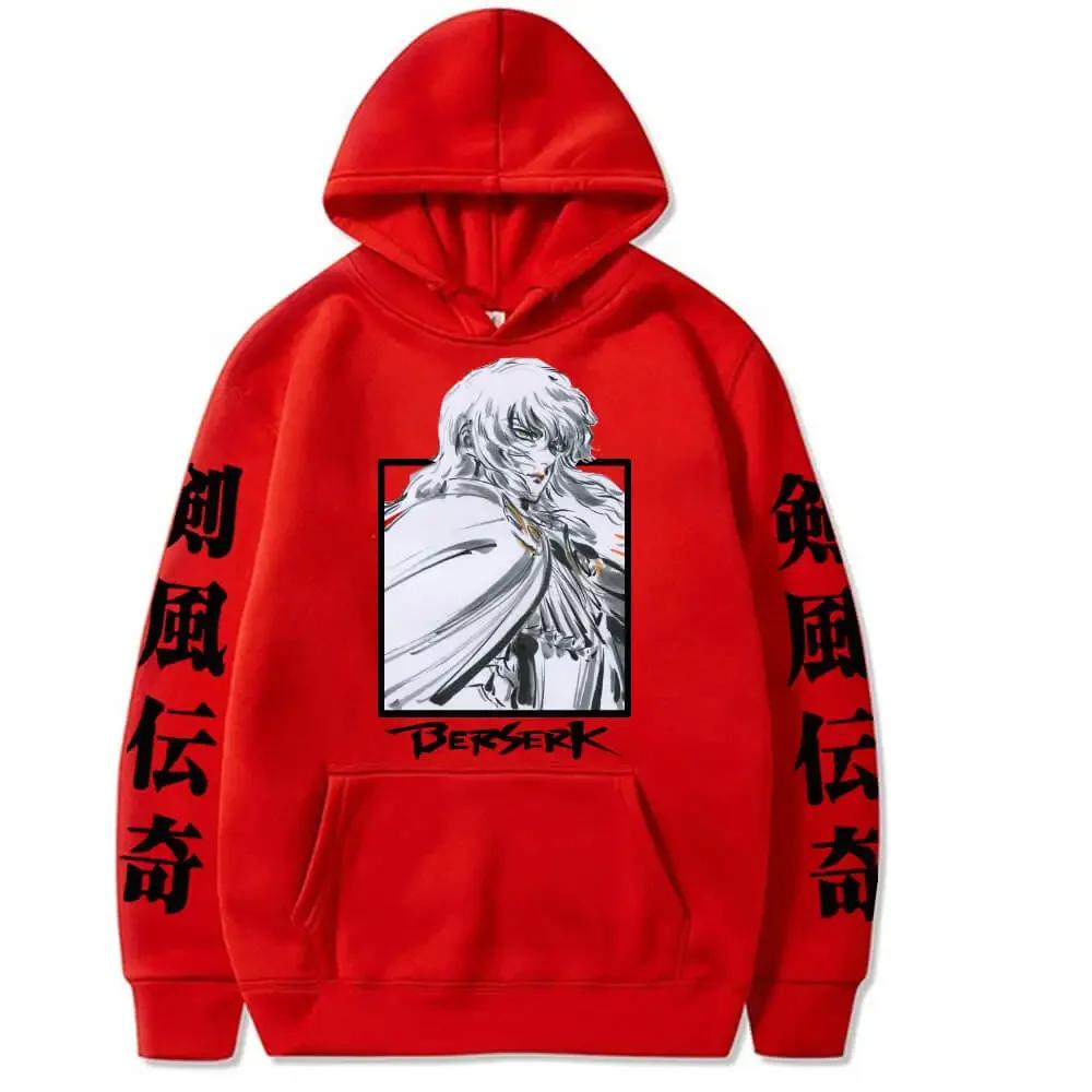 Аниме Berserk Griffith Manga Print Hoodies Men Loose Long Sleeve Hoody Oversize Harajuku Hip Hop Streetwear Pullover Tops