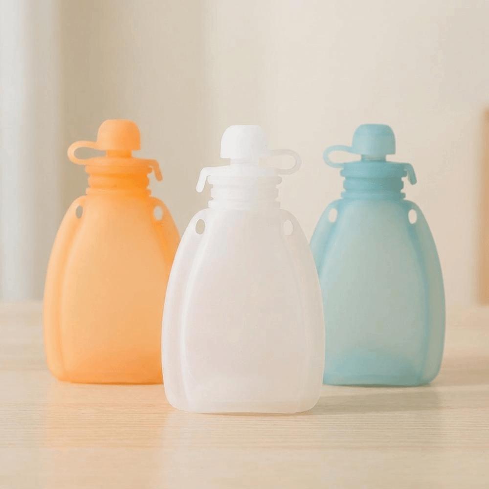 Food Grade Silicone Squeeze Feeder 120ml Large Capacity Leakproof Food Storage Bag Travel