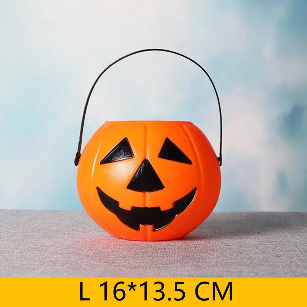 3 шт. Ведерки для Хэллоуина с тыквами, портативные ведерки Jack-O-Lantern, светодиодные фонарики, ведерки для угощений Trick Or Treat для детей, набор
