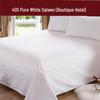 Hotel-Grade White Cotton Fitted Sheet with Three-Centimeter Stripe