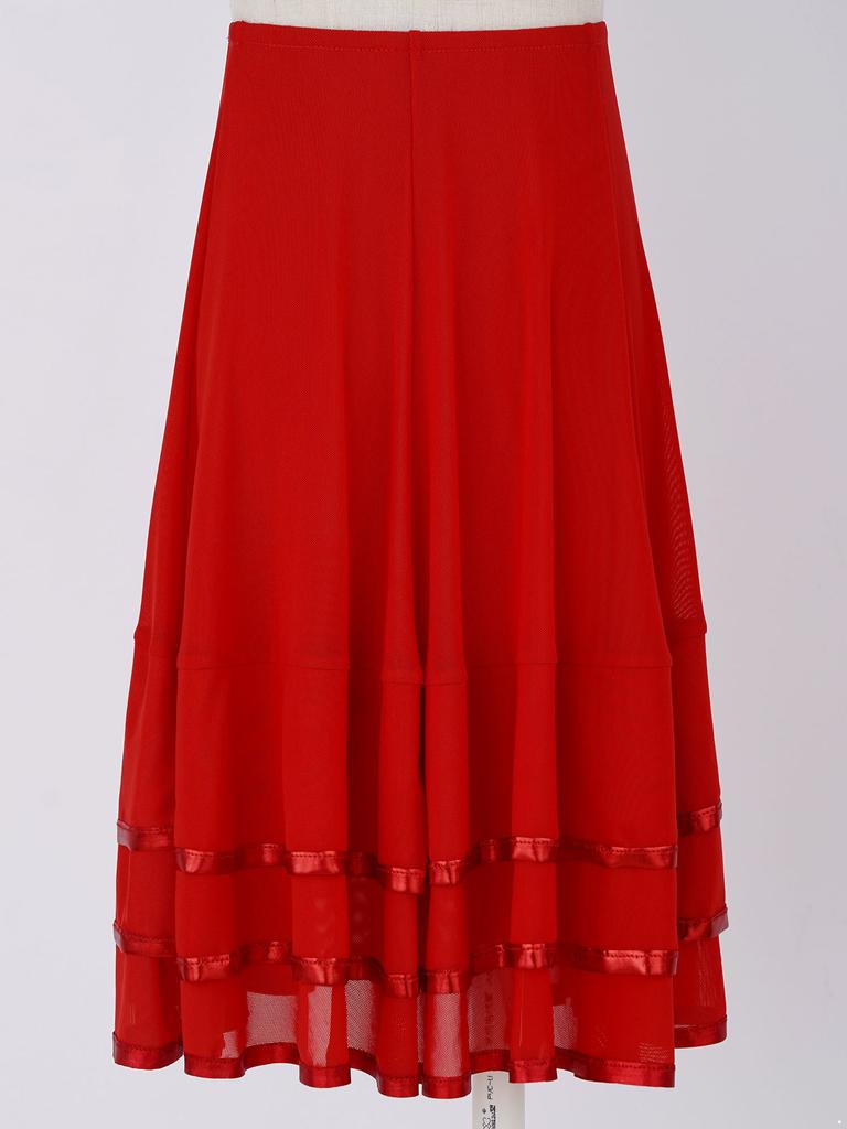 Стильная полосатая сетчатая юбка для девочек, эластичный пояс, многоярусный подол, повседневная спортивная одежда для танцев