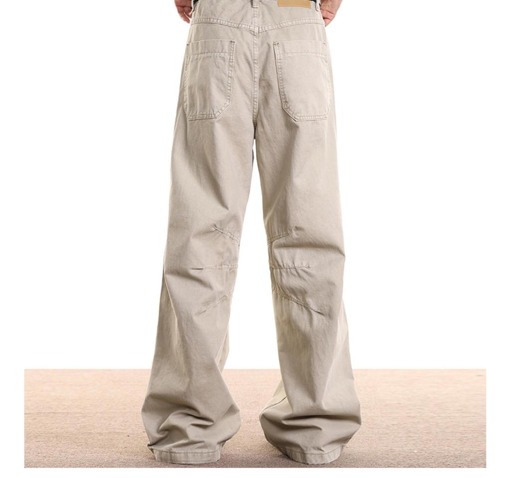 American Retro Washed Work Pants: New Unisex Loose Straight-Leg Micro-Flare Wide-Leg Floor-Length Design