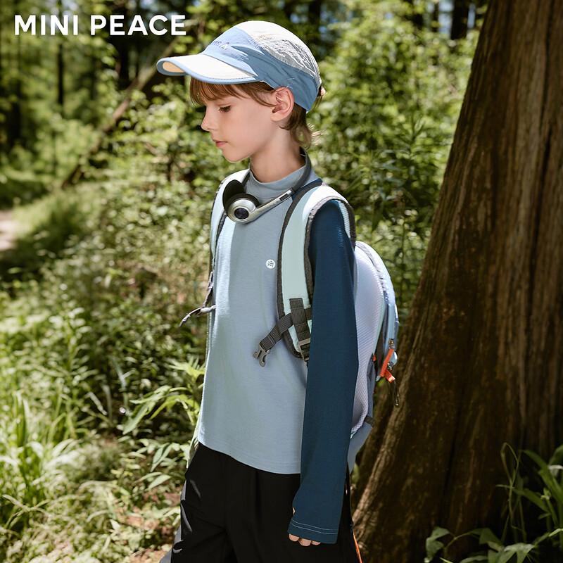 Детская антибактериальная футболка с длинным рукавом и воротником-стойкой MINIPEACE