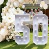 1Pc 73cm 1st 60th Birthday Decorations,LED Light Up Number Letters White Lights Sign,Big Mosaic Balloon Frame for Birthday Party Anniversary Backdrop