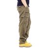 Cotton Overalls Men's Casual Pants Elastic Waist Large Size Multi-pocket Loose Trousers Construction Site Pants