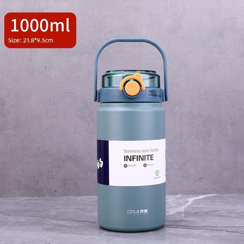 316 Stainless Steel Student Straw Water Cup, Popular Large-Capacity Thermos Cup, Outdoor Fitness Travel Water Bottle for Men and Women