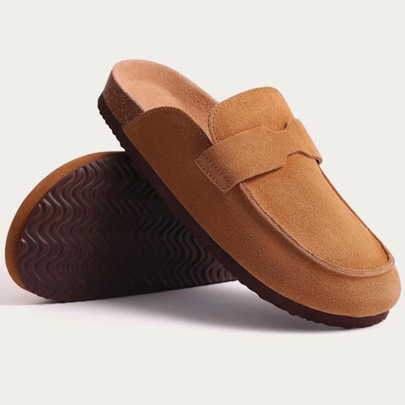 Smile PoP Cork Suede Clogs Тапочки для женщин и мужчин Clogs Обувь Классические пробковые противоскользящие уличные тапочки с поддержкой свода стопы Мюли
