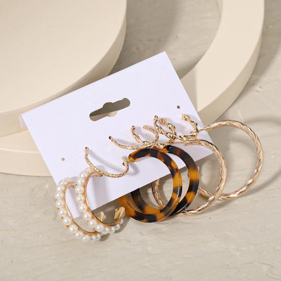 1 комплект серег-колец круглой формы со стразами, геометрические серьги с искусственным жемчугом и круглыми серьгами для женщин