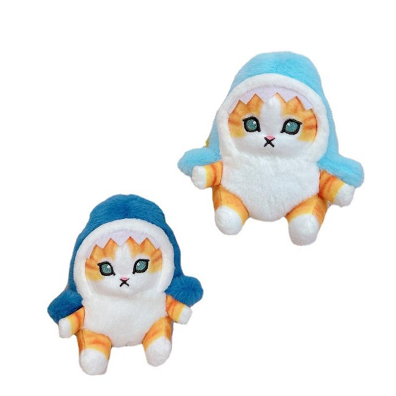 Милая плюшевая игрушка в виде акулы, кота, мультяшная кошечка, мягкая кукла, брелок для ключей, автомобильный брелок, сумка, декор, подарок другу