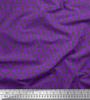 Purple Japan Crepe Satin Fabric Brush Stroke & Dots Abstract Fabric Prints By Metre 42 Inch