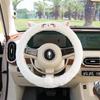 JingJingRS Winter Plush Cartoon Embroidery Steering Wheel Cover
