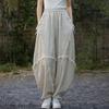 Women's Cotton Linen Harem Pants Women Vintage Style Solid Color Loose Female Casual Trousers