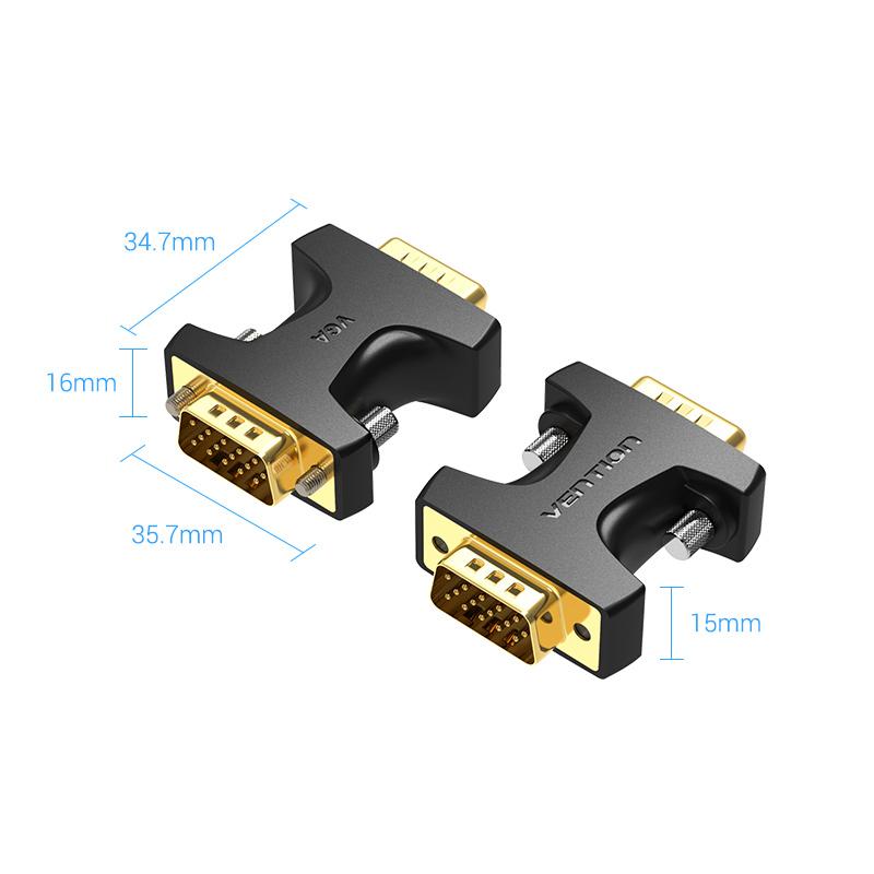 Vention VGA to VGA адаптер VGA мужской и женский разъем 15-контактный VGender Changer конвертер для ПК ТВ-бокса ноутбука SVGA соединитель адаптер