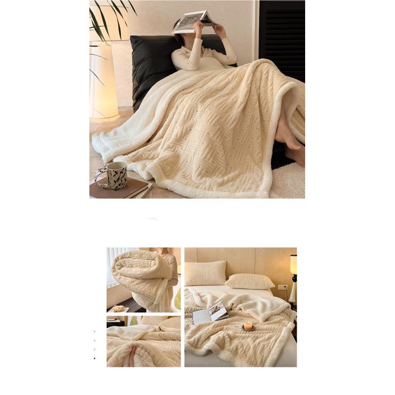 Утолщенный жаккардовый комфортный хлопковый флисовый плед из овечьей шерсти теплая простыня из молочного флиса одеяло для дивана одеяло для сна одеяло