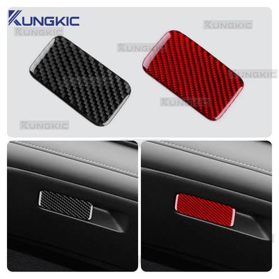 Для нового Dodge Attitude GAC Empow 2024 2025 Наклейка из настоящего мягкого углеродного волокна Отделка ручки отсека для хранения перчаток на передней панели автомобиля LHD