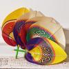 Chinese Style Hand-woven Fan Bamboo Heart Shaped Fan Weave Crafts Colorful Bamboo Fan  Cooling