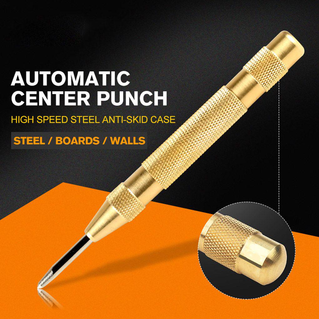 Automatic Center Pin Punch Spring Loaded Marking Starting Holes Tool Wood Press Dent Marker Woodwork Tool Drill Bit