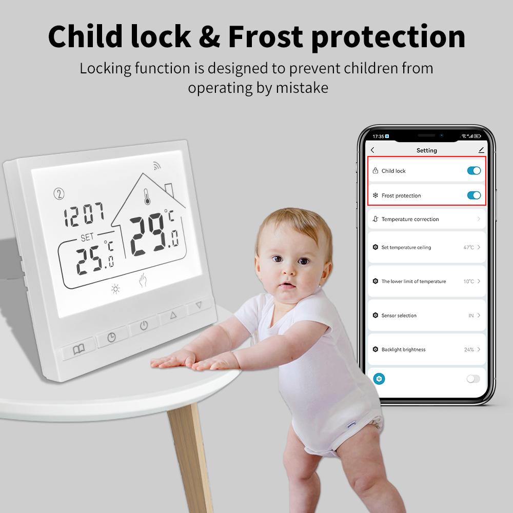 Tuya Smart WIFI Room Thermostat Water/Gas Boiler Electric Floor Water Heating Temperature Controller Google Alexa Yandex Alice