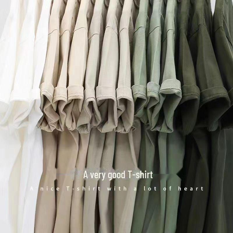 Футболка свободного кроя из чистого хлопка в стиле ретро, повседневный стиль с короткими рукавами