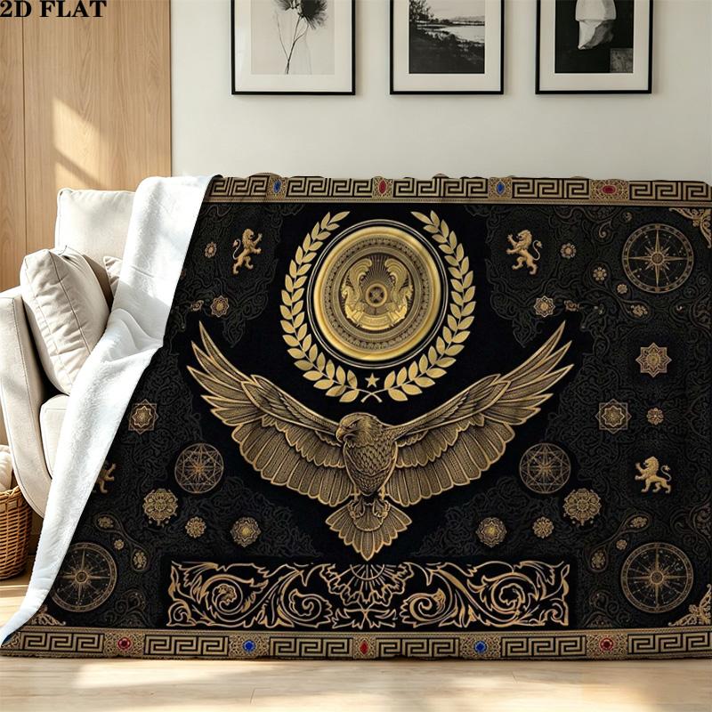 Kazakhstan Print Flannel Blanket High Quality Warm Comfortable Cover for All Seasons Perfect for Gifts Home Decor