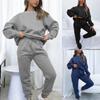 Женский утолщенный спортивный костюм, осенне-зимние теплые толстовки, топы, костюмы, повседневные толстовки, штаны для бега, спортивные штаны, комплекты из 2 предметов