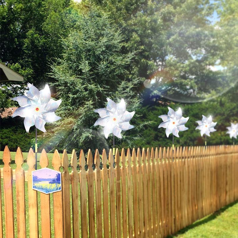 1/10 шт., фермерский серебряный лазерный отпугиватель птиц, вертушки, вращающаяся ветряная мельница, декор для газона, отпугиватель птиц для сада