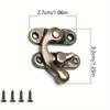 30pcs Antique Bronze Swing Arm Tiny Hook Latch Locks,1.3X1 Inch Copper Tone Wood Box Hasp Latches,Industrial Hardware Clasps
