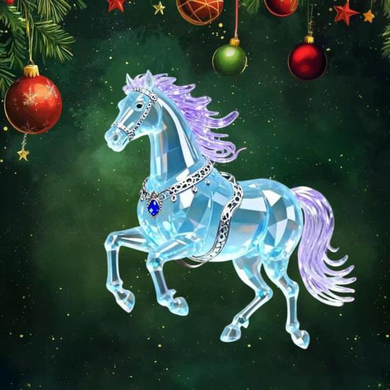 2D Плоская Лошадь Автомобильный Подвесной Орнамент Акриловая Лошадь Шарм для Зеркала Заднего Вида Праздничные Зимние Подвесные Аксессуары для Рождественской Елки Автомобильный Интерьер Стена Окно