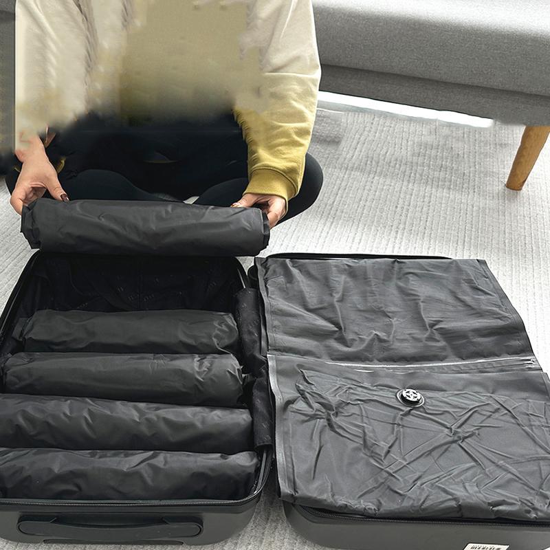 Многоразовые вакуумные пакеты для ручной вакуумации для путешествий, водонепроницаемый вакуумный компрессионный пакет, вакуумный пакет для хранения одежды в багаже и гардеробе