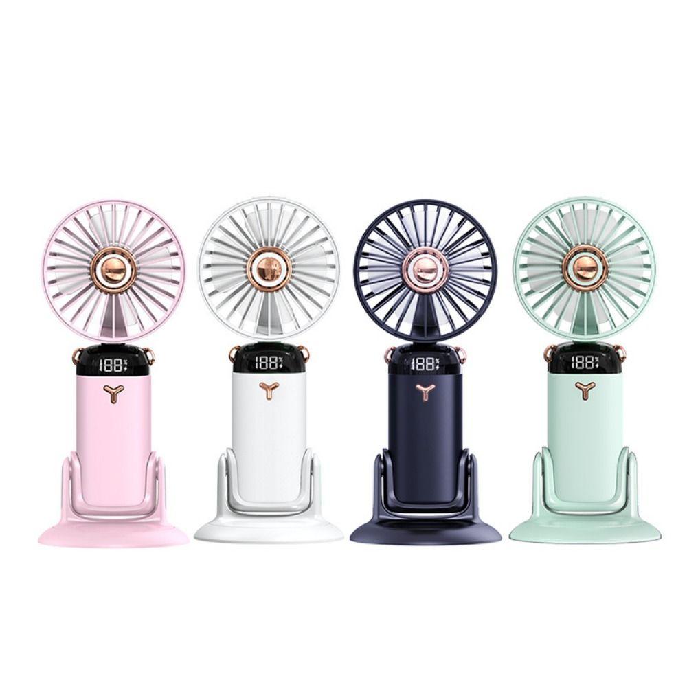Adjustable Bracket Handheld Folding Fan 2400mAh Stroller Fan Air Conditioner Fan Office Use