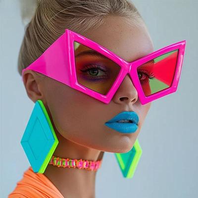 1 шт., большие солнцезащитные очки «кошачий глаз» для женщин, большая оправа 2024 года, роскошные брендовые солнцезащитные очки в стиле панк для женщин, ветрозащитные очки, оттенки UV400