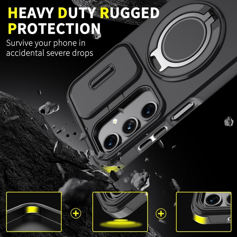 Для Samsung Galaxy A55 A54 A35 A16 A15 A13 A06 Магнитный держатель-кольцо для пальца Военный защитный чехол
