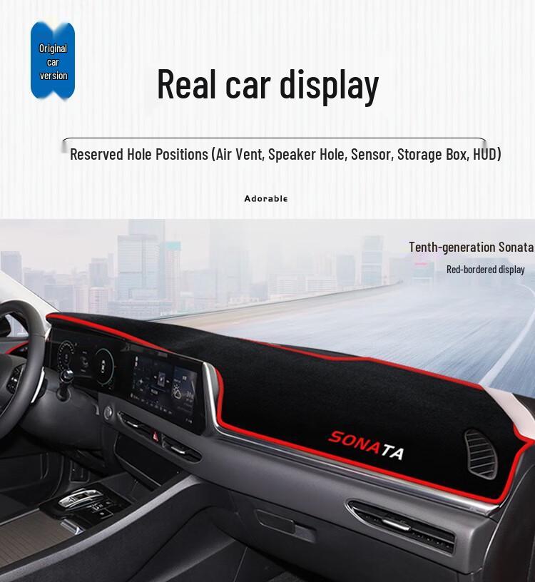 Противобликовый коврик на приборную панель Hyundai Sonata & Yue Dong