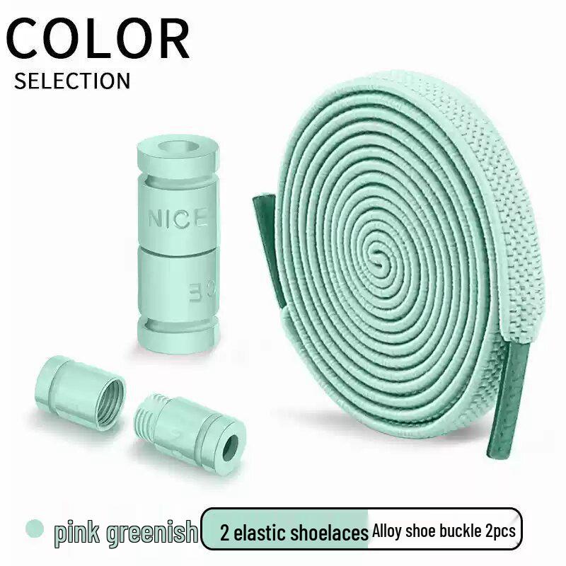 Green No-Tie Elastic Shoelace Buckle - Easy Fit for Men, Women & Children