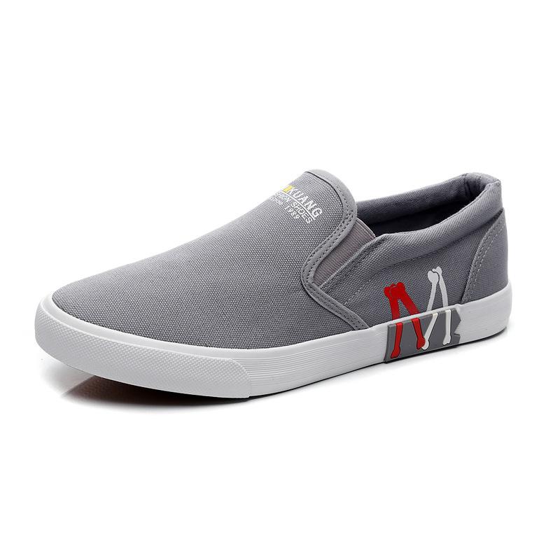 Новые летние повседневные мужские туфли, спортивные дышащие парусиновые туфли, мужские туфли без застежек в корейском стиле, мужские кроссовки, осень