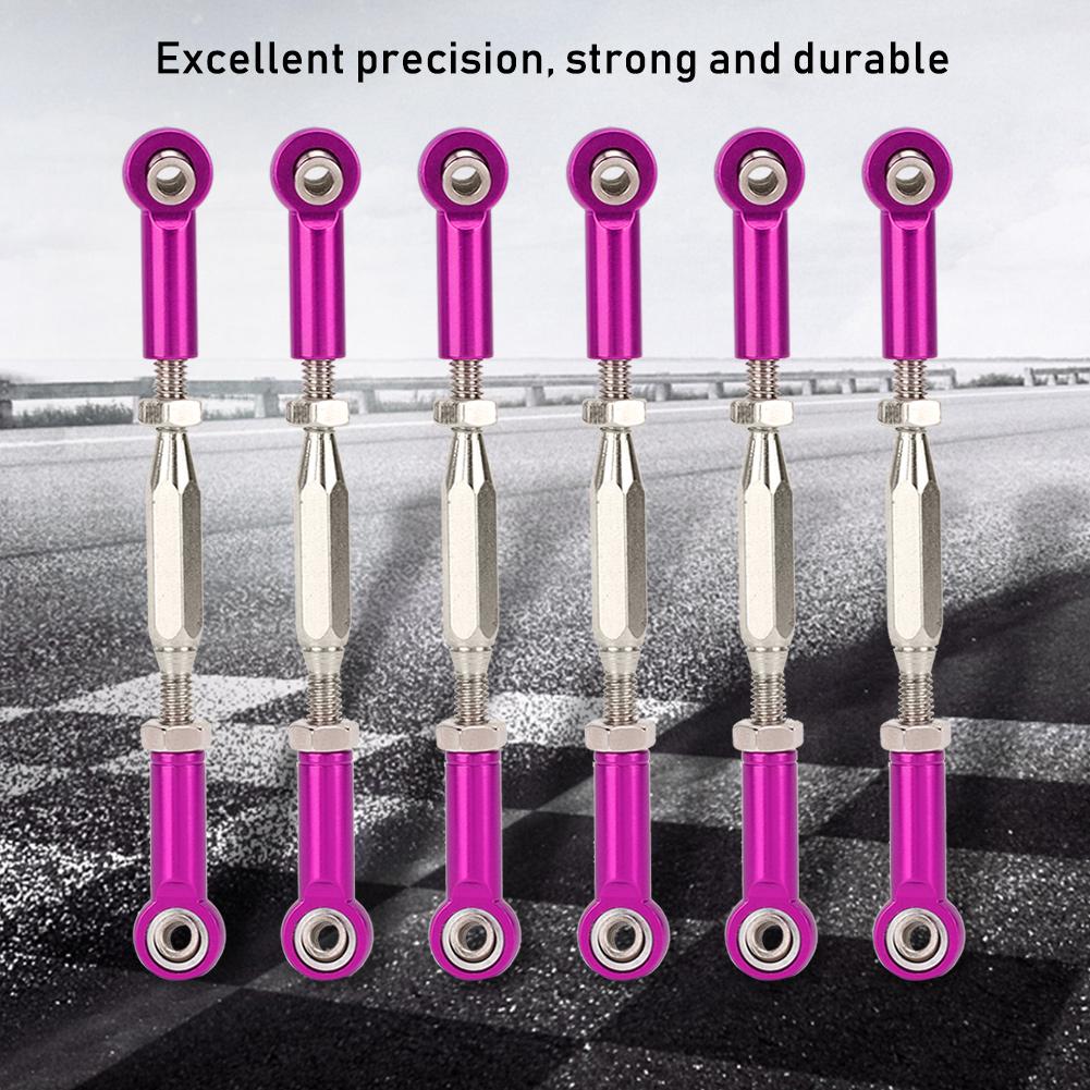 6 pcs 81mm Aluminum Servo Links Tie Rod Set for RC Car Accessories