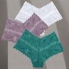 FINETOO 3Pcs Women Sexy Low Waist Lace Boyshort Floral Panties S-XL Girls Hollow Out Underwear Ladies Comfortable Underpants Female Lingerie