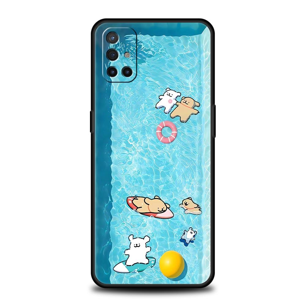 Чехол для вечеринки у бассейна с милым щенком для OnePlus 15 13 12 11 10 9 8 15T 13T 10T 7T Pro 13R 12R 9RT 8T Nord 4 N10 2T CE 2 3 5G