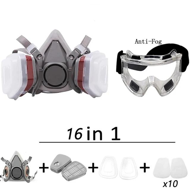 6200 Type Mask Industrial Half Face Painting Spraying Respirator With Protective Glasses Suit Safety Work Filter Replace