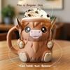 Highland Cow Ice Pint Holder,Ice Cream Pint Sleeves Cover With Handle