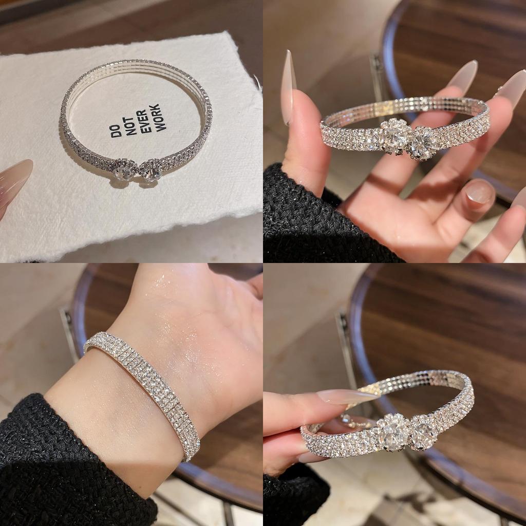 Элегантный европейский браслет с инкрустацией стразами в виде цветов, ювелирное изделие для женщин