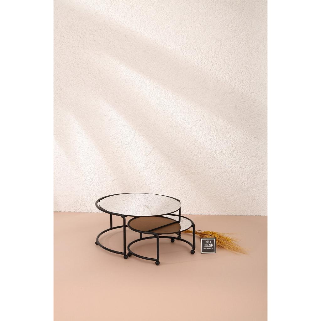 Круглый двойной золотой черный кофейный боковой презентационный подарочный органайзер для лакомств МДФ деревянный 26